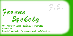 ferenc szekely business card